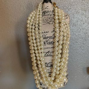 J. Crew pearl strands statement necklace